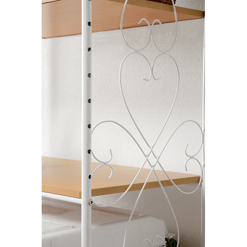 萩原 洗濯機ラック 幅75cm ホワイト KCC-3041WH 1台(ご注文単位1台)【直送品】