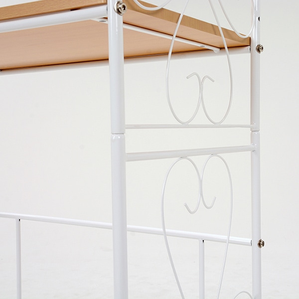 萩原 洗濯機ラック 幅75cm ホワイト KCC-3041WH 1台(ご注文単位1台)【直送品】