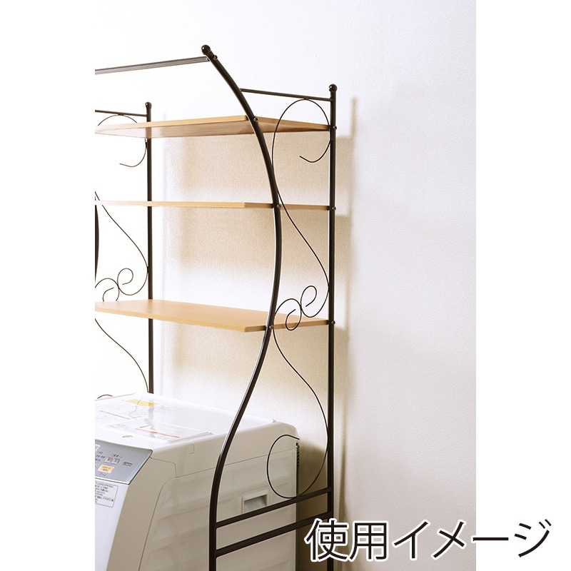 萩原 洗濯機ラック 幅75cm ブラウン KCC-3028BR 1台(ご注文単位1台)【直送品】