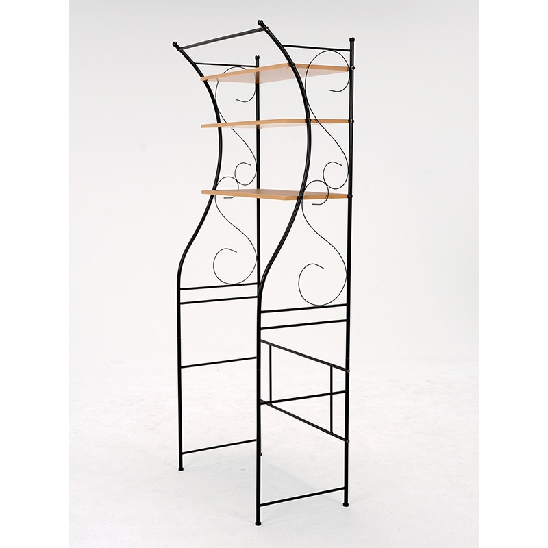 萩原 洗濯機ラック 幅75cm ブラウン KCC-3028BR 1台(ご注文単位1台)【直送品】