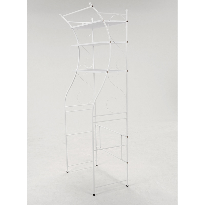 萩原 洗濯機ラック 幅75cm 3段 ホワイト KCC-3028WH 1台(ご注文単位1台)【直送品】