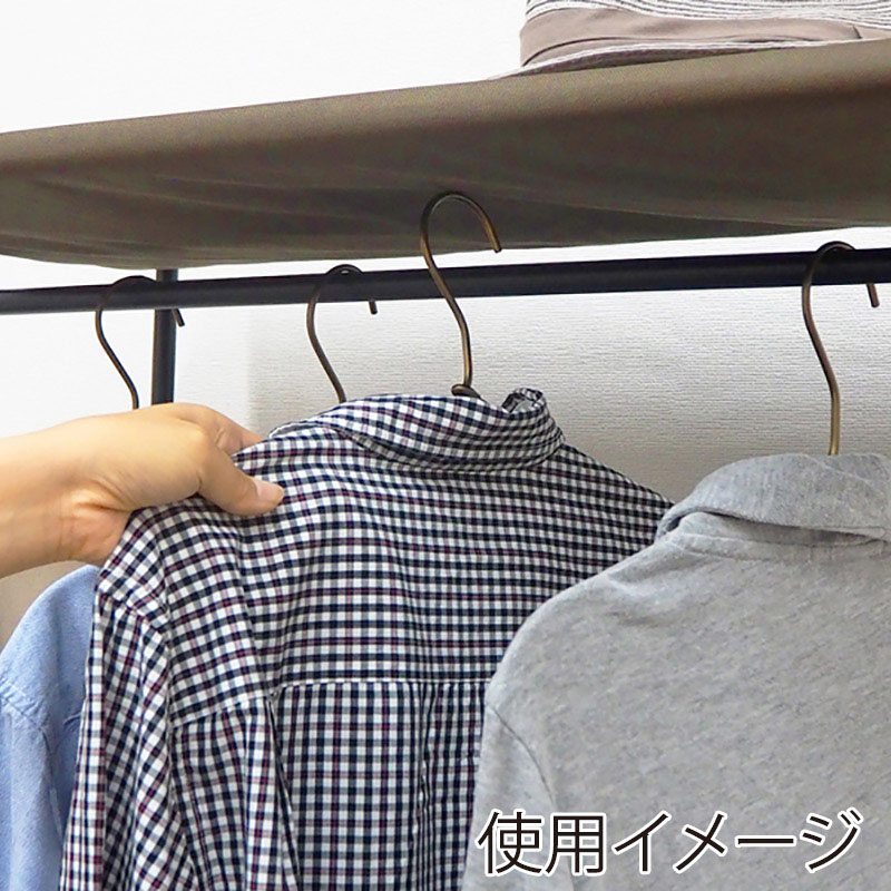 萩原 ハンガーラック 幅75cm 引出し2杯 ブラウン KHR-3157BR 1台(ご注文単位1台)【直送品】