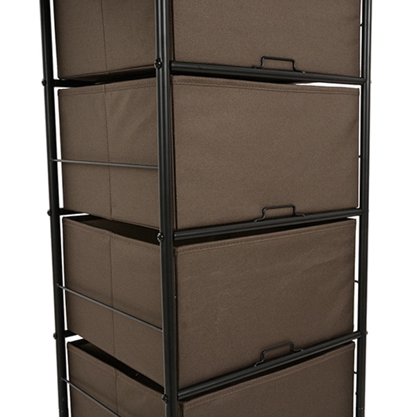 萩原 ハンガーラック 幅80cm 引出し7杯 ブラウン KHR-3158BR 1台(ご注文単位1台)【直送品】