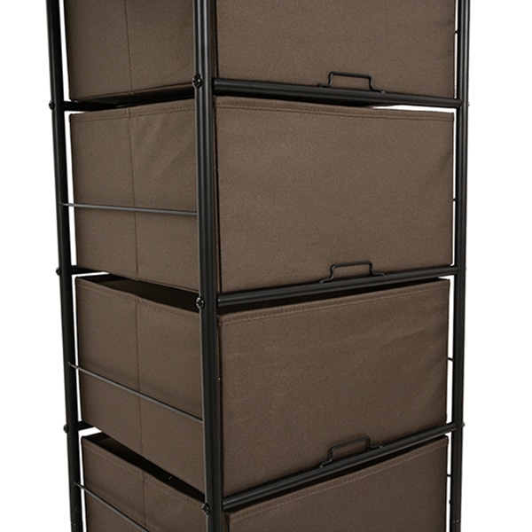 萩原 ハンガーラック 幅105cm 引出し7杯 ブラウン KHR-3159BR 1台(ご注文単位1台)【直送品】