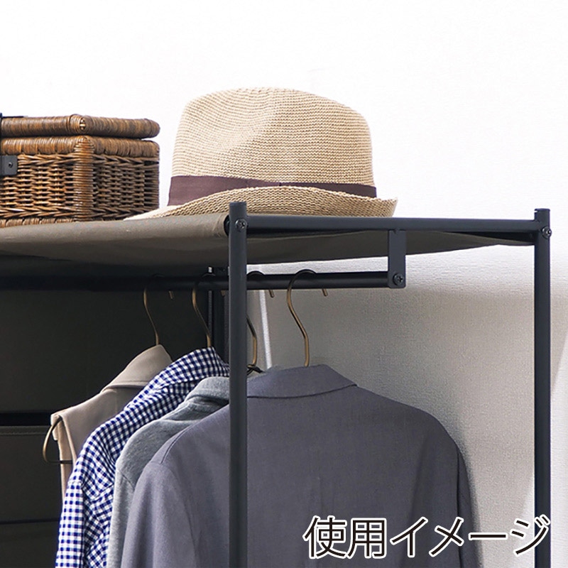 萩原 ハンガーラック 幅105cm 引出し7杯 ブラウン KHR-3159BR 1台(ご注文単位1台)【直送品】