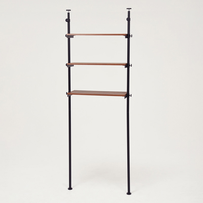 萩原 突っ張り洗濯機ラック 幅70cm ブラウン×ブラック KTR-3153BR 1台(ご注文単位1台)【直送品】