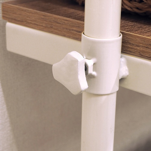 萩原 突っ張り洗濯機ラック 幅70cm ナチュラル×ホワイト KTR-3153WH 1台(ご注文単位1台)【直送品】