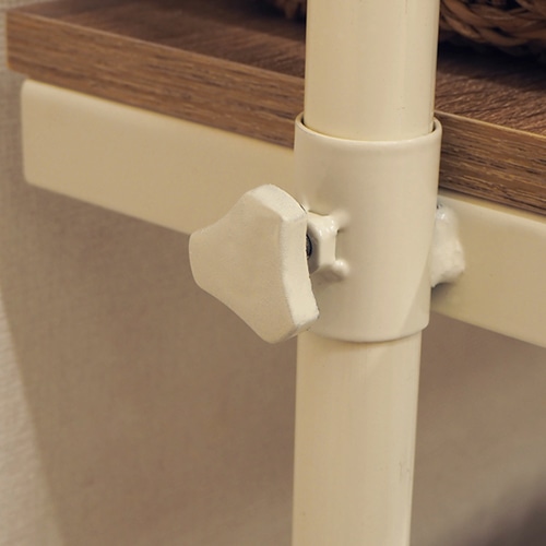 萩原 突っ張り洗濯機ラック 幅90cm ナチュラル×ホワイト KTR-3154WH 1台(ご注文単位1台)【直送品】