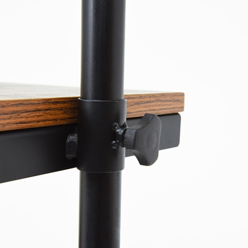 萩原 突っ張り5段ラック 幅90cm ブラウン×ブラック KTR-3156BR 1台(ご注文単位1台)【直送品】