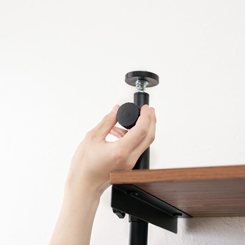 萩原 突っ張り5段ラック 幅90cm ブラウン×ブラック KTR-3156BR 1台(ご注文単位1台)【直送品】