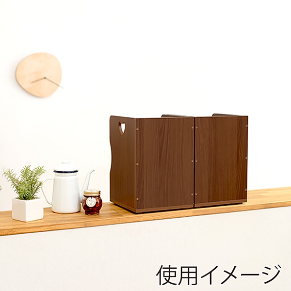 萩原 スタッキング ブックスタンド 4個組 ライトブラウン MM-6805LBR-S 1セット(ご注文単位1セット)【直送品】