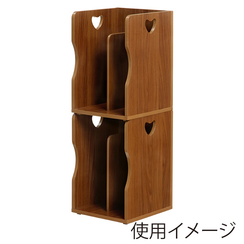 萩原 スタッキング ブックスタンド 2個組 ライトブラウン MM-6805LBR-S2 1セット(ご注文単位1セット)【直送品】
