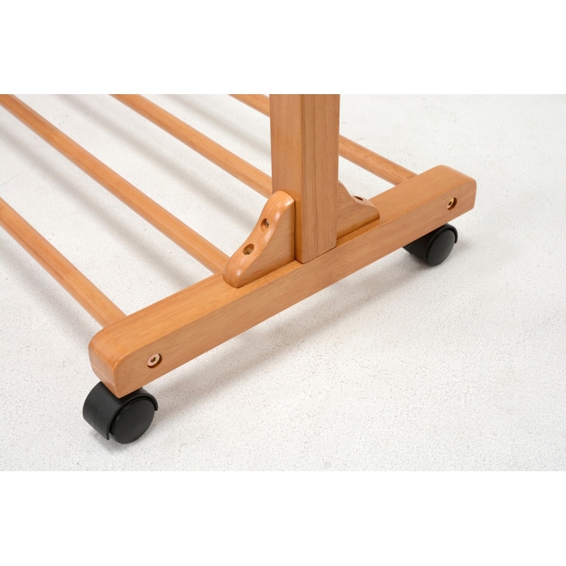 萩原 ハンガーラック　幅60cm　キャスター付 ナチュラル VR-7237NA 1台（ご注文単位1台）【直送品】