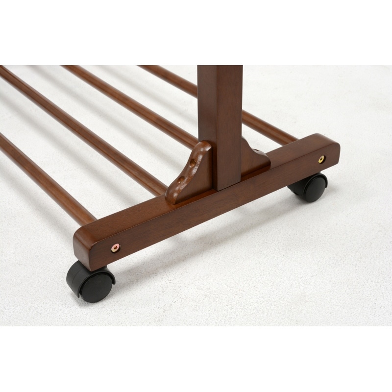 萩原 ハンガーラック　幅90cm　キャスター付 ブラウン VR-7238BR 1台（ご注文単位1台）【直送品】