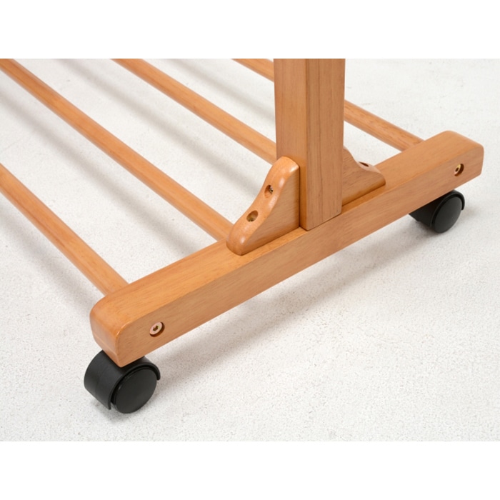 萩原 ハンガーラック 幅90cm キャスター付 ナチュラル VR-7238NA 1台(ご注文単位1台)【直送品】