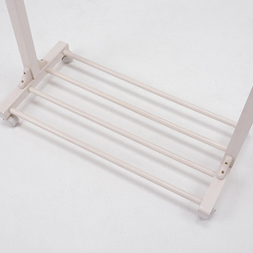 萩原 ハンガーラック 幅90cm キャスター付 ホワイトウォッシュ VR-7238WS 1台(ご注文単位1台)【直送品】