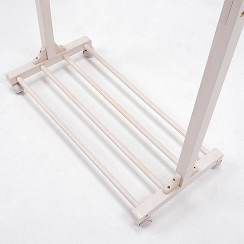 萩原 ハンガーラック 幅90cm キャスター付 ホワイトウォッシュ VR-7238WS 1台(ご注文単位1台)【直送品】