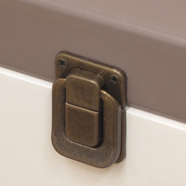 萩原 コスメボックス 三面鏡付き チャコールグレー×クリーム MUD-6740CG 1台(ご注文単位1台)【直送品】