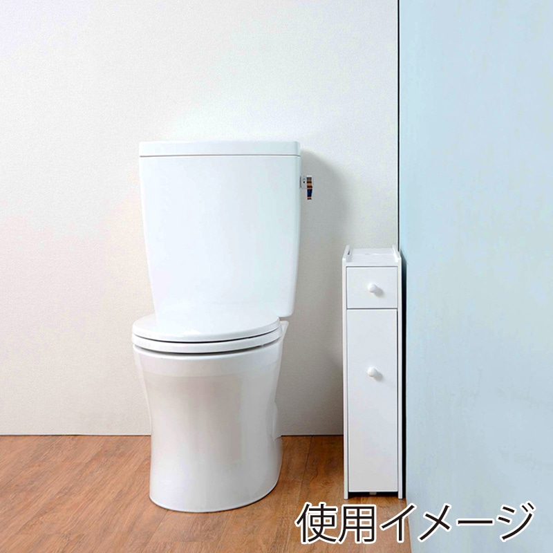 萩原 トイレラック スリム 幅14cm ホワイト MTR-6569WH 1台(ご注文単位1台)【直送品】