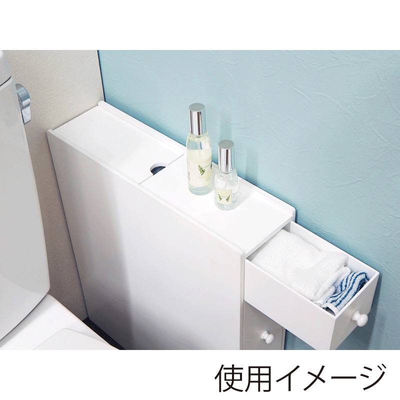 萩原 トイレラック スリム 幅14cm ホワイト MTR-6569WH 1台(ご注文単位1台)【直送品】
