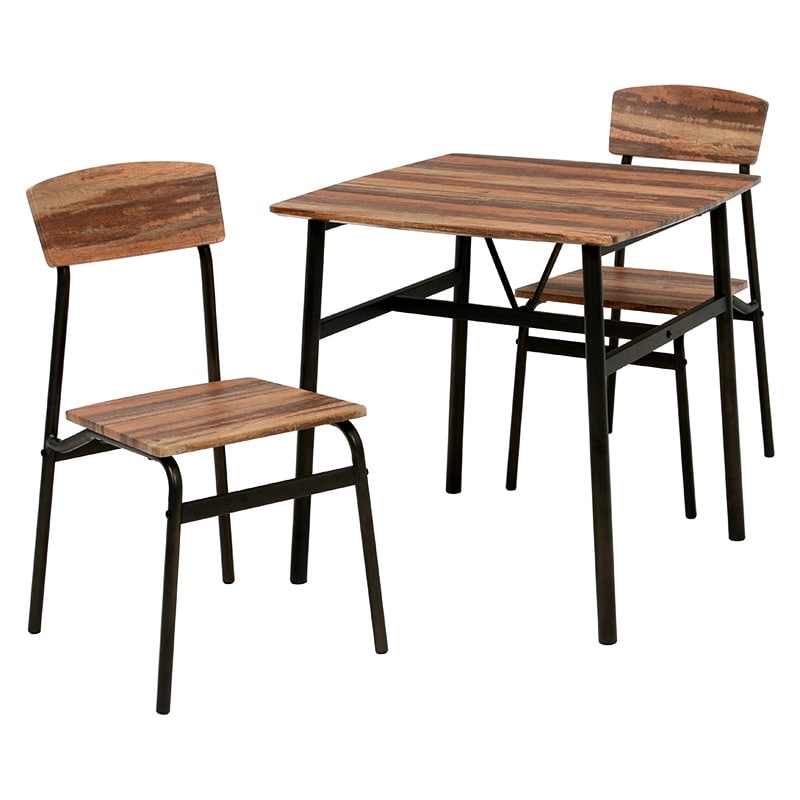 萩原 ダイニング3点セット ブラウン LDS-4893BR 1セット（ご注文単位1セット）【直送品】