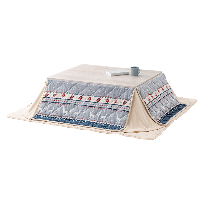 萩原 こたつ+うす掛け布団 3点セット 105×75cm グレイッシュ／ノルディックブルー KOT-7350-105+ユイ105NB 1セット（ご注文単位1セット）【直送品】