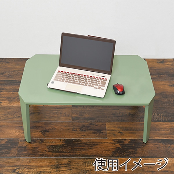 萩原 折りたたみテーブル 幅75cm モスグリーン クルール7550MG 1台(ご注文単位1台)【直送品】
