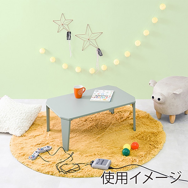 萩原 折りたたみテーブル 幅90cm ブルーグレー クルール9060BG 1台(ご注文単位1台)【直送品】