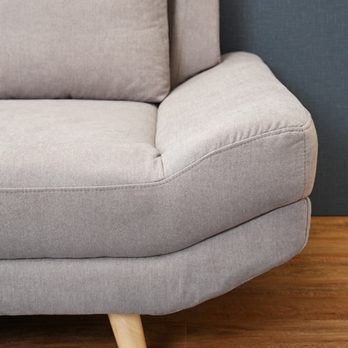 萩原 ごろ寝ソファ 2人掛け クッション付 グレー ブライト2P-GY 1台(ご注文単位1台)【直送品】