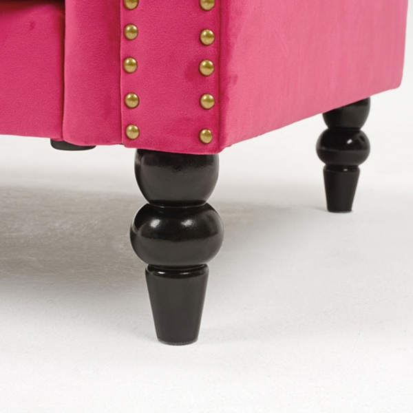 萩原 ベロア調ソファ 1人掛け ピンク ルコ1P-PI 1台(ご注文単位1台)【直送品】