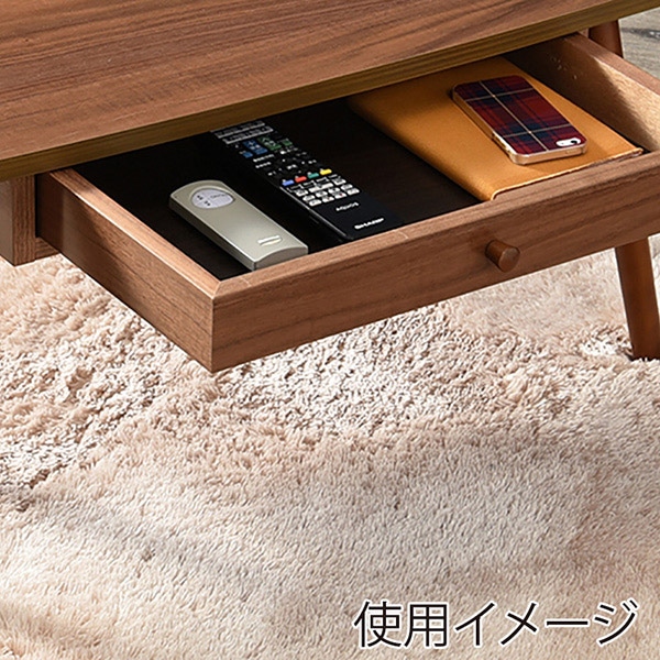 萩原 引き出し付きテーブル オーバル 幅95cm ブラウン MT-6350BR 1台(ご注文単位1台)【直送品】