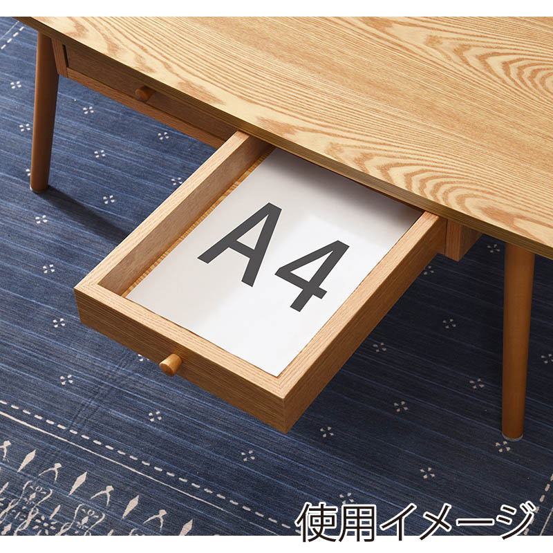 萩原 引き出し付きテーブル スクエア 幅110cm ナチュラル MT-6353NA 1台(ご注文単位1台)【直送品】