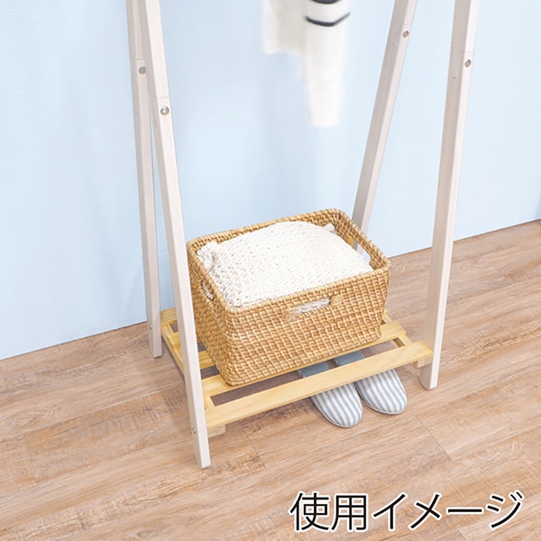 萩原 ハンガーラック 幅80cm ホワイトウォッシュ MHR-6033NWS 1台(ご注文単位1台)【直送品】