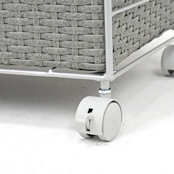 萩原 ランドリーラック 4段 幅50.5cm キャスター付 グレー RAN-2412GY 1台(ご注文単位1台)【直送品】