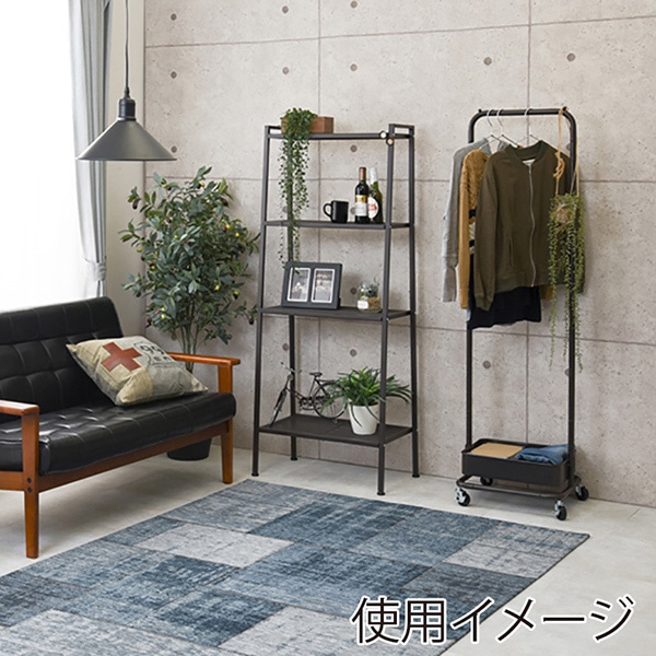 萩原 マルチワゴン　メッシュタイプ　幅38cm ダークブラウン KR-3365DBR 1台（ご注文単位1台）【直送品】