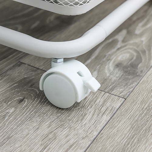 萩原 マルチワゴン メッシュタイプ 幅38cm ホワイト KR-3365WH 1台(ご注文単位1台)【直送品】