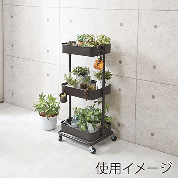 萩原 マルチワゴン 幅42cm ダークブラウン KR-3366DBR 1台(ご注文単位1台)【直送品】