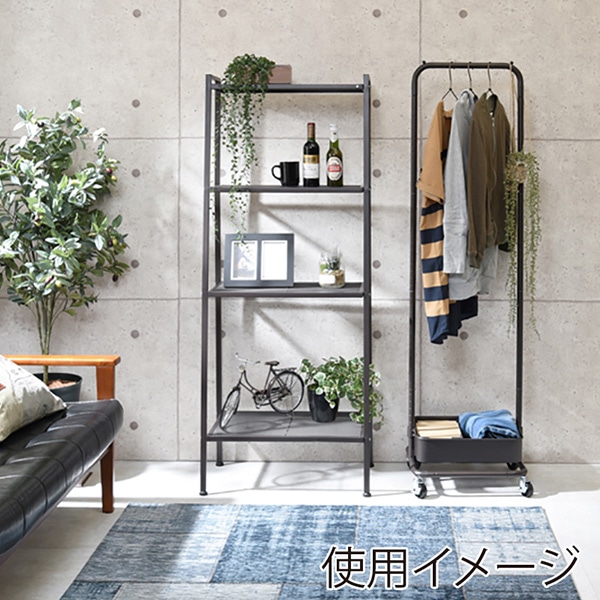 萩原 スチールラック　4段 ダークブラウン KR-3367DBR 1台（ご注文単位1台）【直送品】