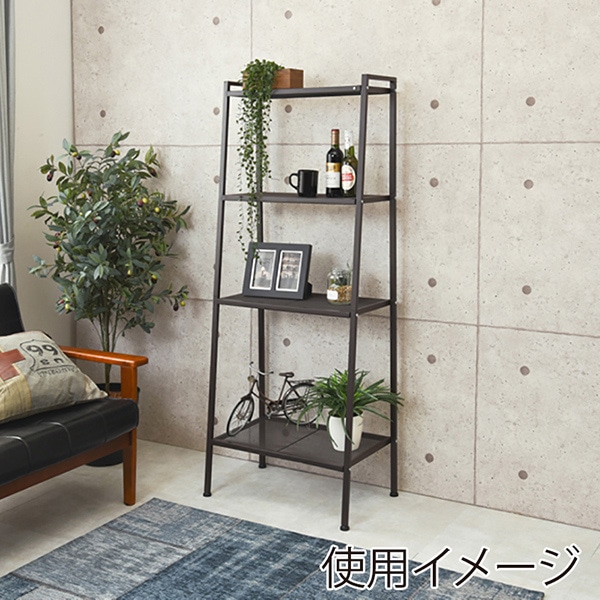 萩原 スチールラック　4段 ダークブラウン KR-3367DBR 1台（ご注文単位1台）【直送品】