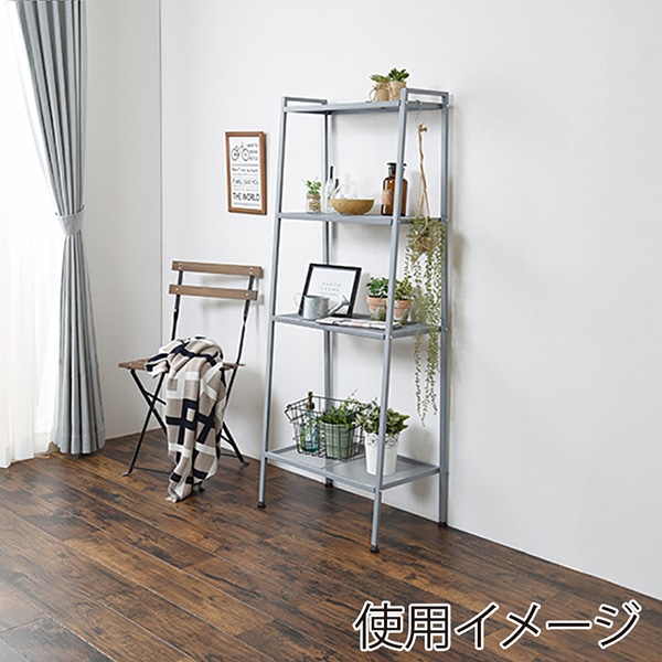 萩原 スチールラック 4段 スカイグレー KR-3367GY 1台(ご注文単位1台)【直送品】