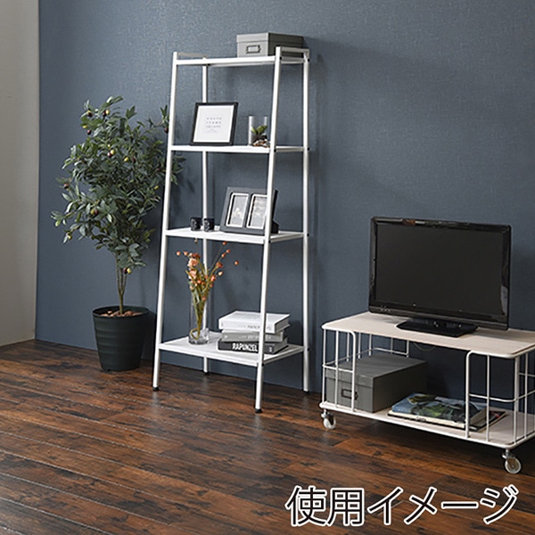 萩原 スチールラック　4段 ホワイト KR-3367WH 1台（ご注文単位1台）【直送品】