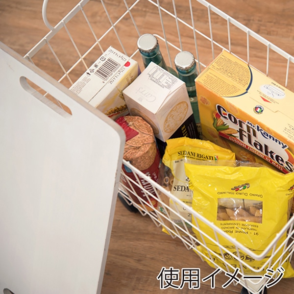 萩原 サイドテーブルワゴン ホワイト KR-3858WH 1台(ご注文単位1台)【直送品】