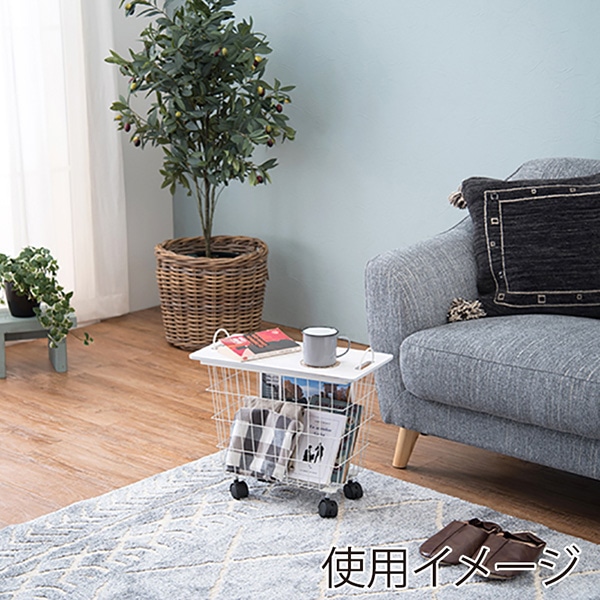 萩原 サイドテーブルワゴン ホワイト KR-3858WH 1台(ご注文単位1台)【直送品】