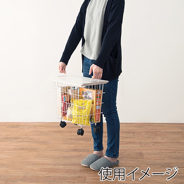 萩原 サイドテーブルワゴン ホワイト KR-3858WH 1台(ご注文単位1台)【直送品】