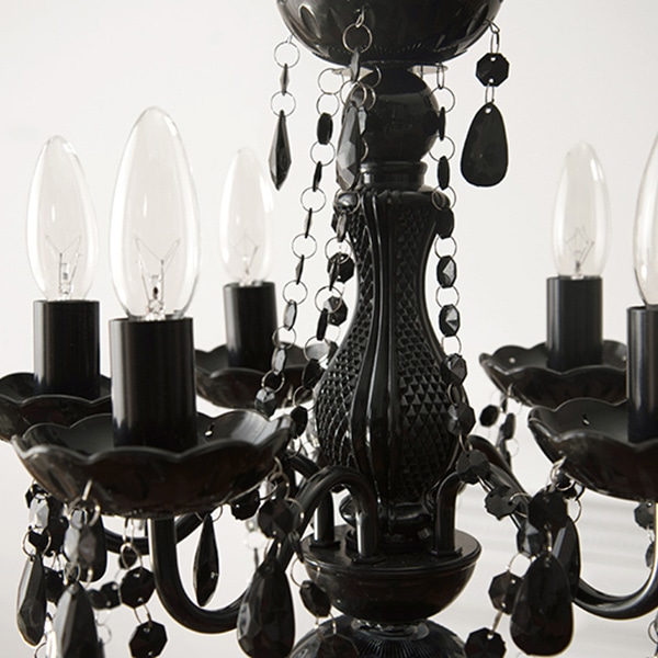 萩原 シャンデリア 5灯 電球付き ブラック NL-8605BK 1台(ご注文単位1台)【直送品】