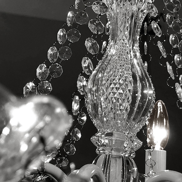 萩原 シャンデリア12灯 電球付き クリア NL-8612CL 1台(ご注文単位1台)【直送品】