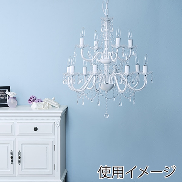 萩原 シャンデリア12灯 電球付き クリア NL-8612CL 1台(ご注文単位1台)【直送品】
