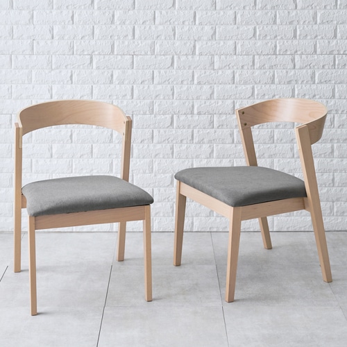 萩原 ダイニングチェア ナチュラル×グレー MI-8611NA-LGY 1台（ご注文単位2台）【直送品】