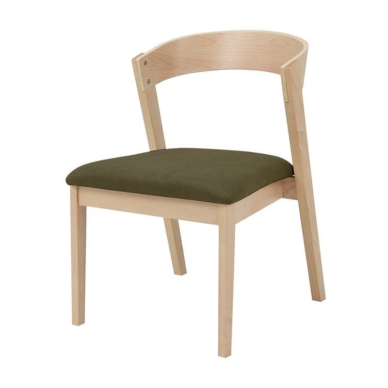 萩原 ダイニングチェア ナチュラル×オリーブグリーン MI-8611NA-OLG 1台(ご注文単位2台)【直送品】