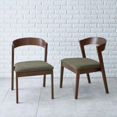 萩原 ダイニングチェア ダークブラウン×オリーブグリーン MI-8611DBR-OLG 1台(ご注文単位2台)【直送品】